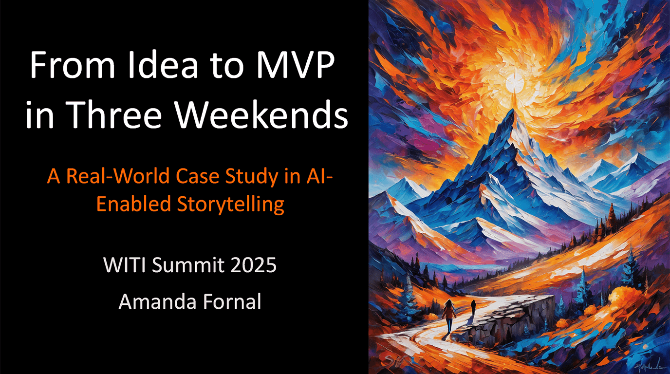 Idea to MVP in Three Weekends speaking highlight